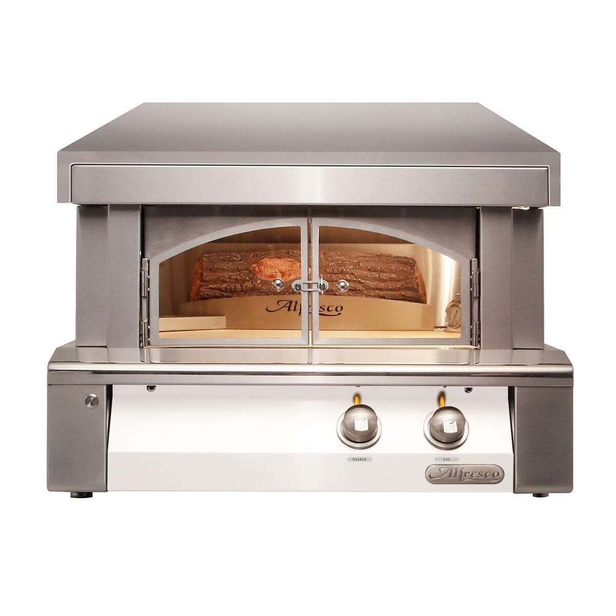 Alfresco 30Inch BuiltIn Natural Gas Outdoor Pizza Oven Plus in Signal
