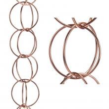 Double Link 8 1/2 Ft Rain Chain By Good Directions - Pure Copper image