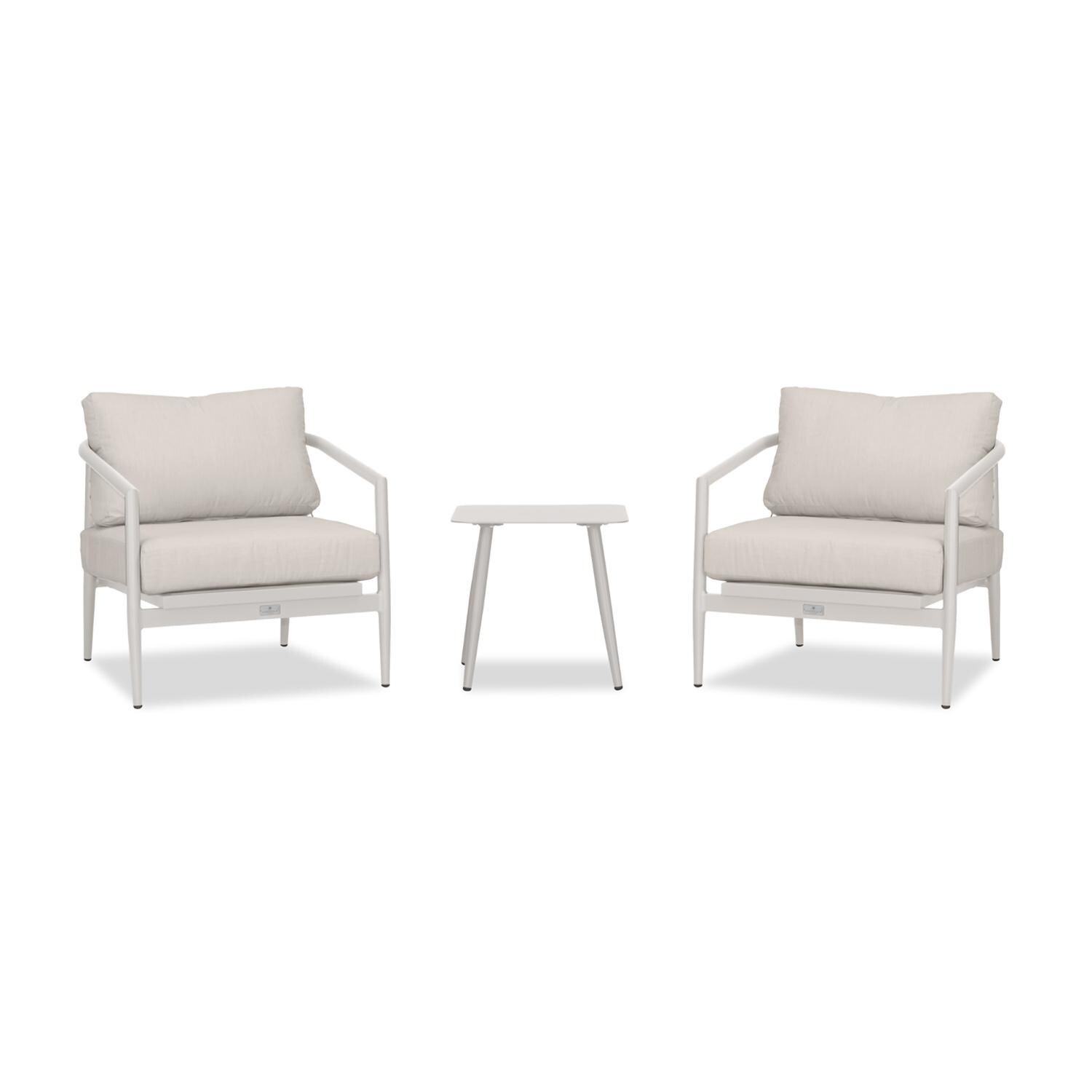 Lakeview Midnight Cove 3 Pc Aluminum Club Chair Seating Set in Urban Stone/Carrera/Cast Silver - Front - White Background thumbnail