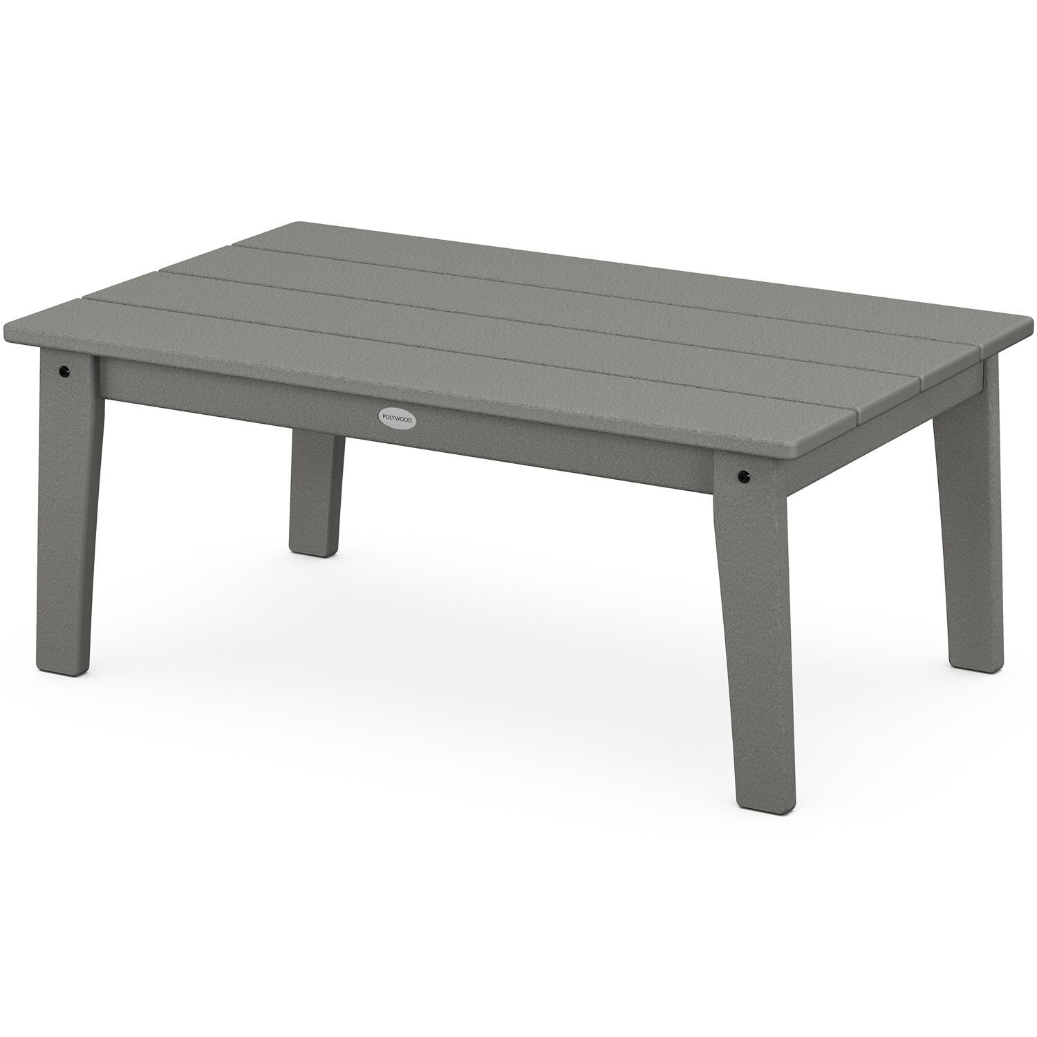 Lakeside 36 X 22 Inch Rectangular Recycled Plastic Coffee Table in Slate Gray by POLYWOOD