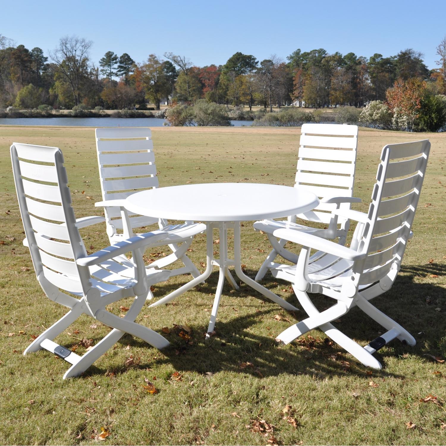 KETTLER Kettalux Plus 46Inch Round Aluminum Patio Dining Table With