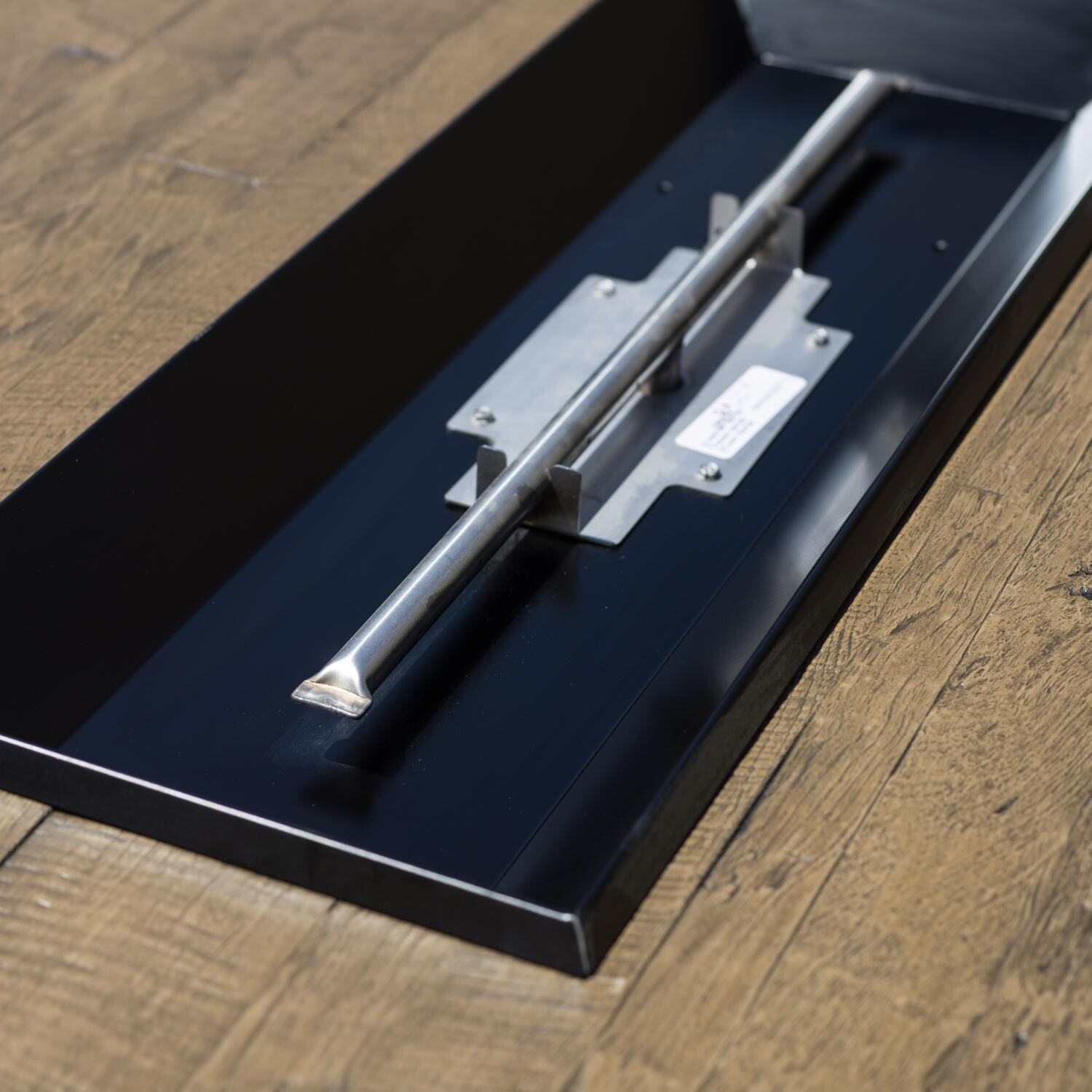 American Fyre Designs 635-BA-FO-V4NC Cosmopolitan 54-Inch French Barrel Oak Natural Gas Rectangular Firetable - French Oak - Burner Detail thumbnail