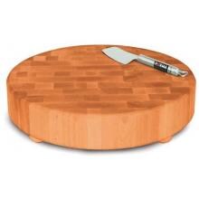 15 Inch Round Slab End Grain Chopping Block With Feet image