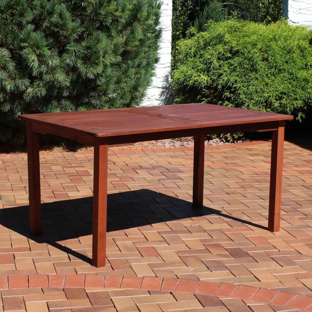 Sunnydaze Decor 5-Foot Meranti Wood Outdoor Dining Table - Teak Oil Finish - STR-527 image
