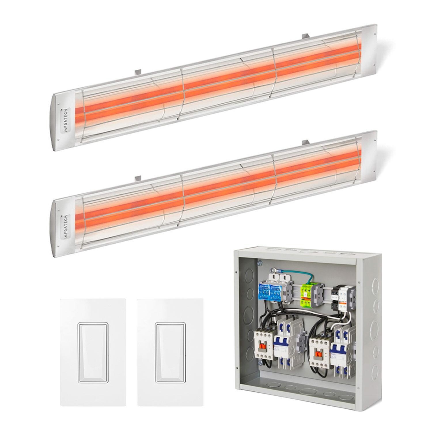 Infratech 14 4710 30B Contactor Package 2 - 2 CD Series 5200 Watt SS Patio Heaters, 2 Smart Switches & 1 Dual Panel Enhanced Timer Package - White Background thumbnail