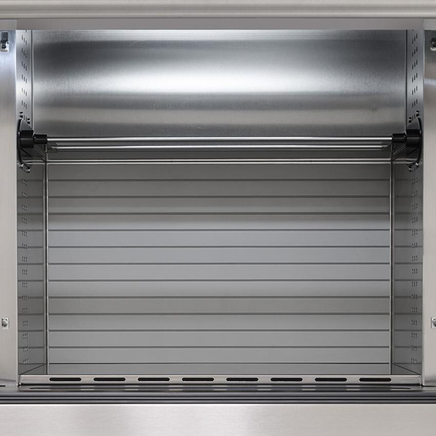 Zephyr PRRD24C2AS-OD Presrv 24-in 5.1 Cu. Ft. Dual Zone Outdoor Refrigerator Drawers - Drawer Divider From Above - Detail thumbnail