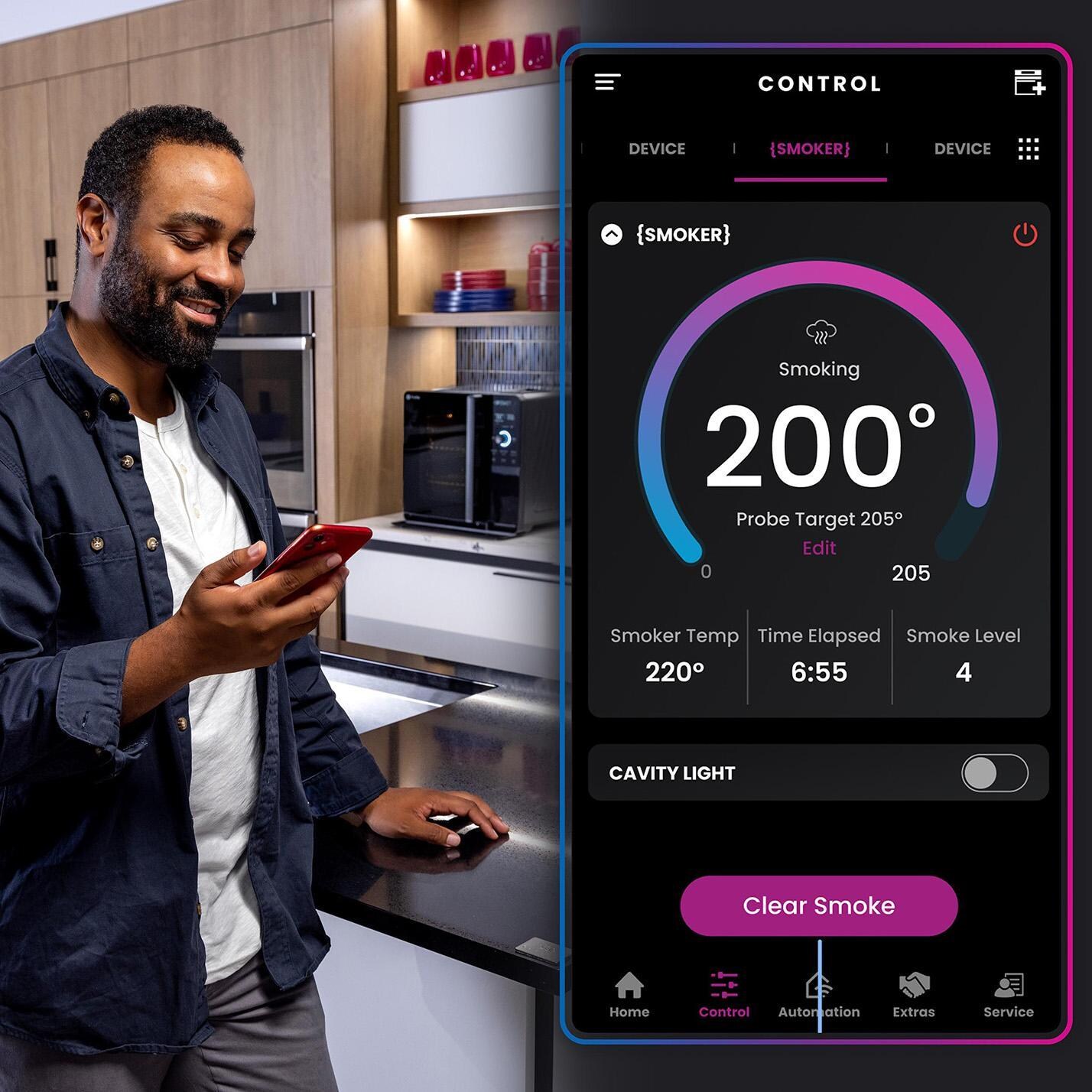 GE Profile P9SBAAS6VBB Smart Indoor Smoker - App - Detail thumbnail