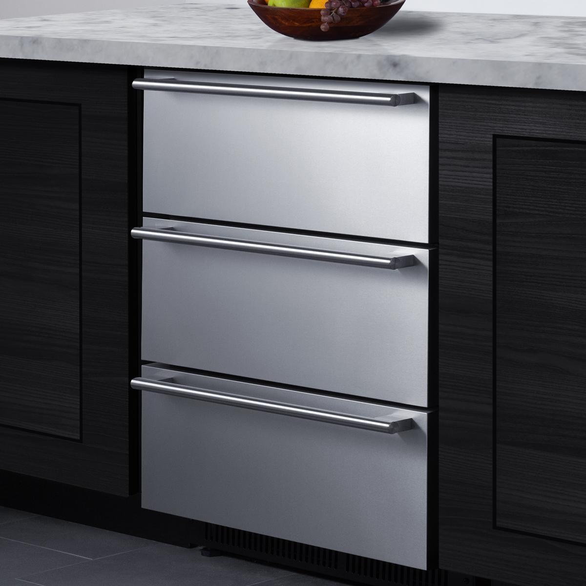 Summit SPR245OS3D 24 Inch 4.9 Cu. Ft. Built-In 3-Drawer Outdoor Refrigerator - Lifestyle thumbnail