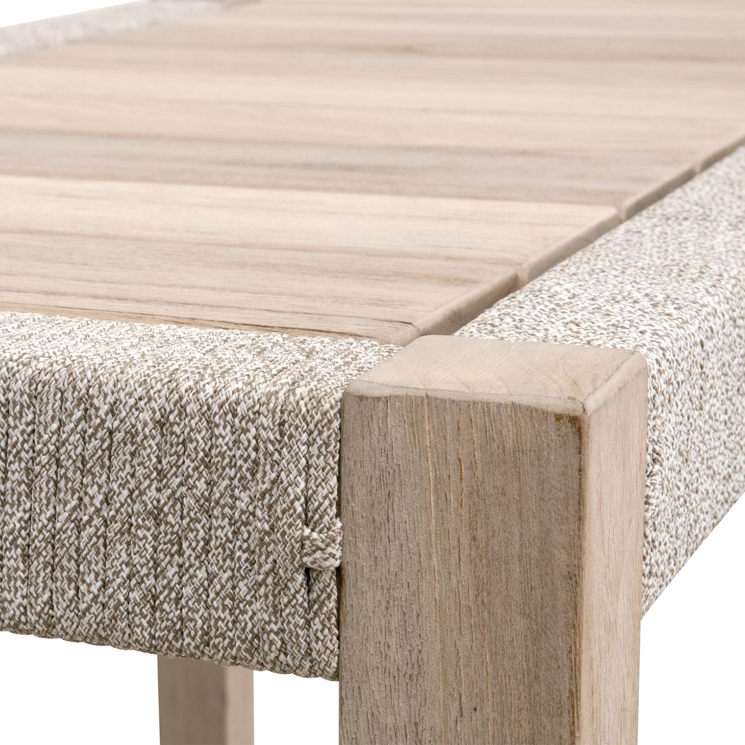 Lakeview Heritage Way Taupe & White Woven Rope Console Table - Corner Detail thumbnail