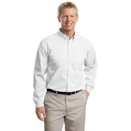 Port Authority Long-Sleeve Easy Care Shirt - White/Light Stone