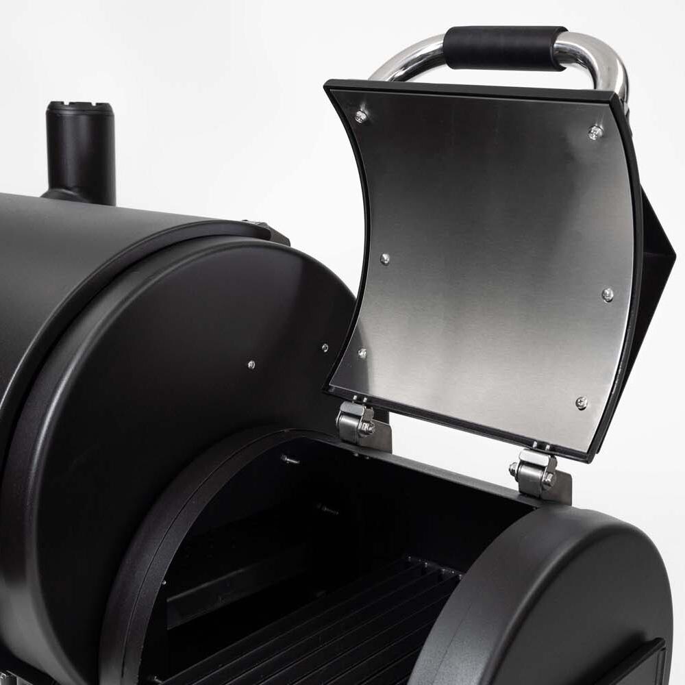 Broil King 958050 Regal Charcoal Offset 500 Smoker - Offset Hood Open - Detail thumbnail