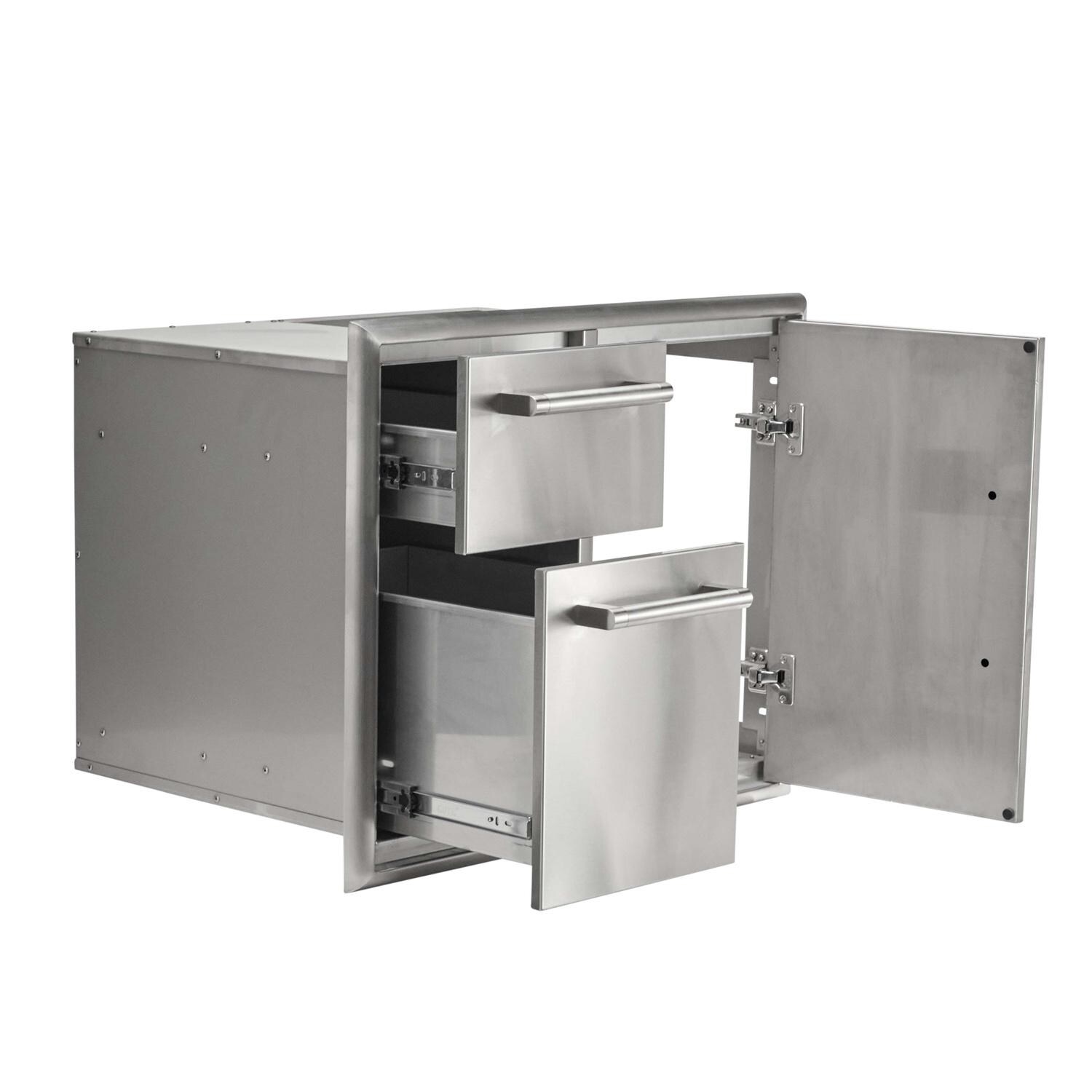Coyote Outdoor Living C3-CD2DC31 31 Inch Double Door & Drawer Combo - Angle - White Background thumbnail