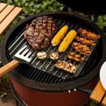 GrillGrate Hard Anodized Aluminum 3-Panel Grill Surface Set For 18-Inch Big Green Egg Large With Grate Tool