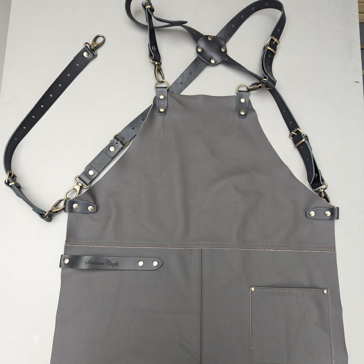 Stalwart Crafts 4410.L.A Deluxe Slate Leather Cross Strap Apron - Apron - Lifestyle thumbnail