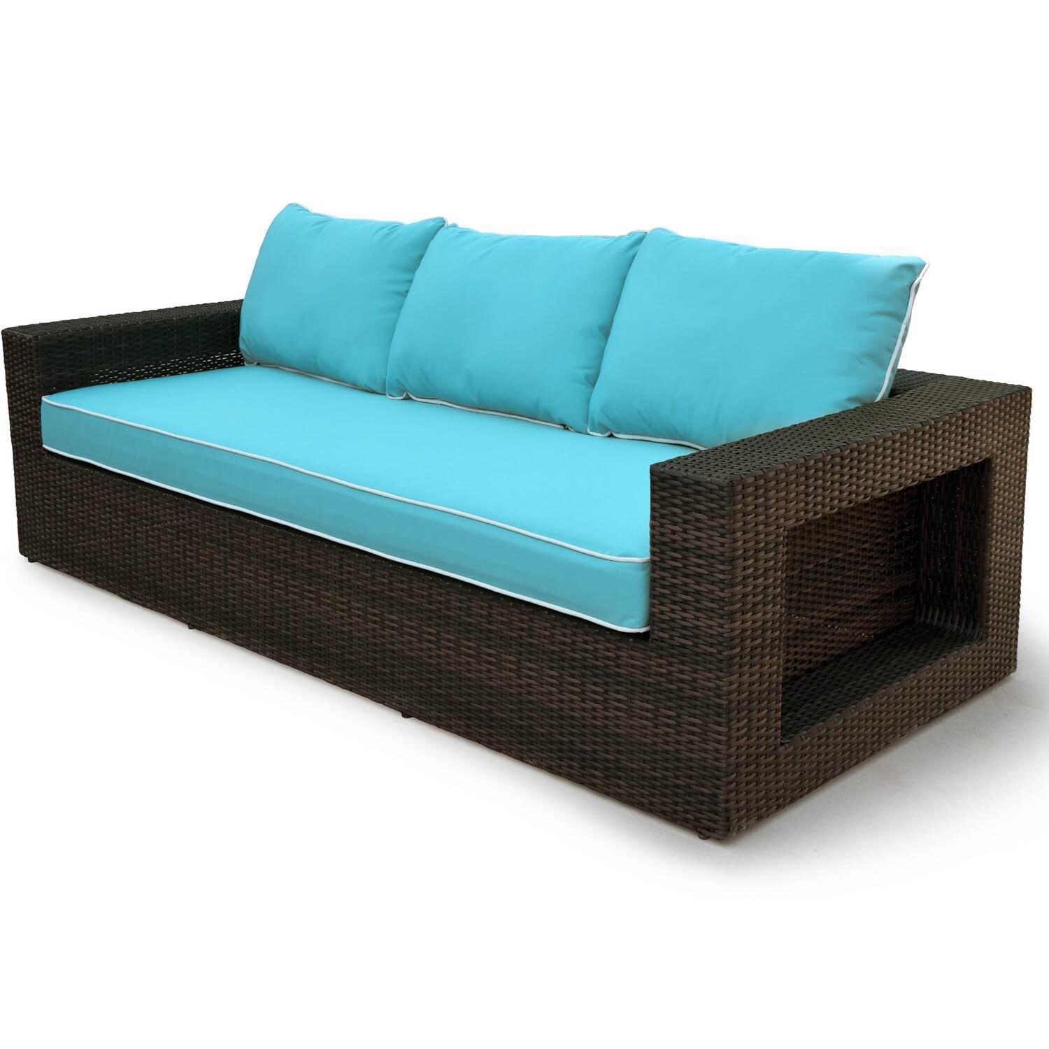 Gentilly 3 Piece Wicker Patio Fire Pit Sectional Set - Sofa thumbnail