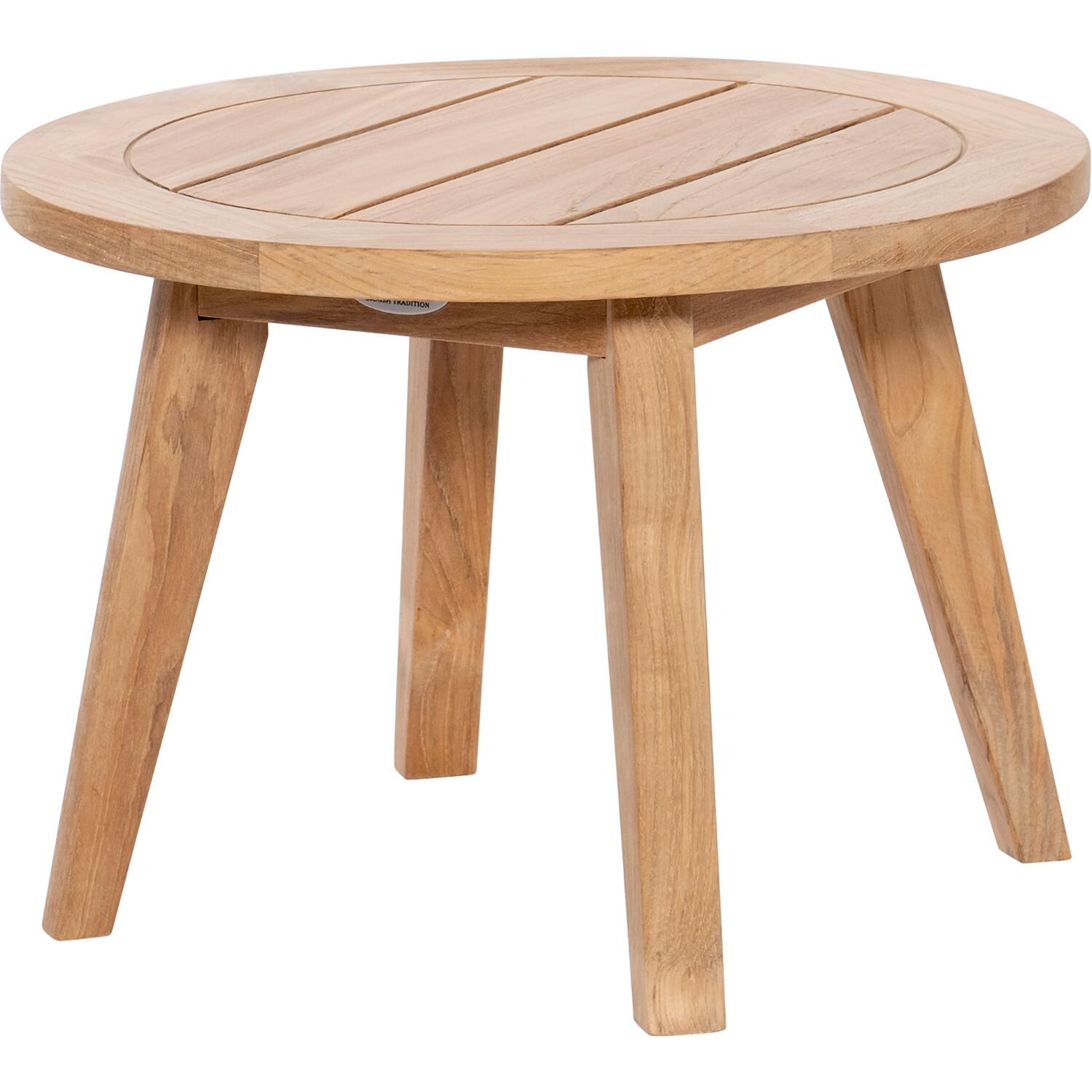 Royal Teak Collection ADSTR Admiral 20 Inch Round Teak Side Table - Angled - White Background thumbnail