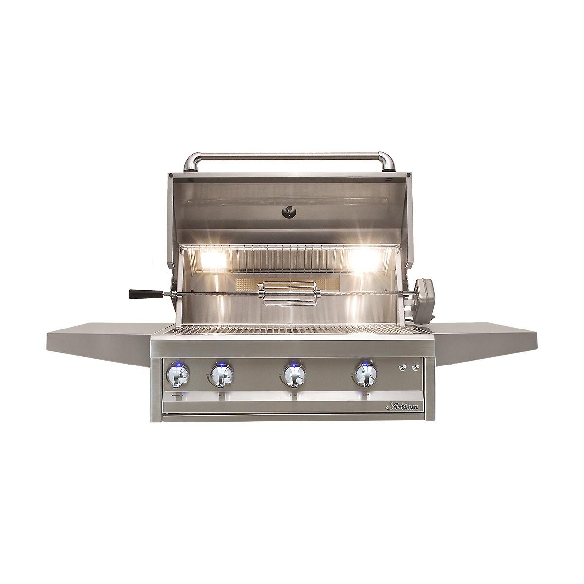 Artisan Professional ARTP-32-LP 32-Inch Propane Gas Grill With Rotisserie - Lid Open thumbnail