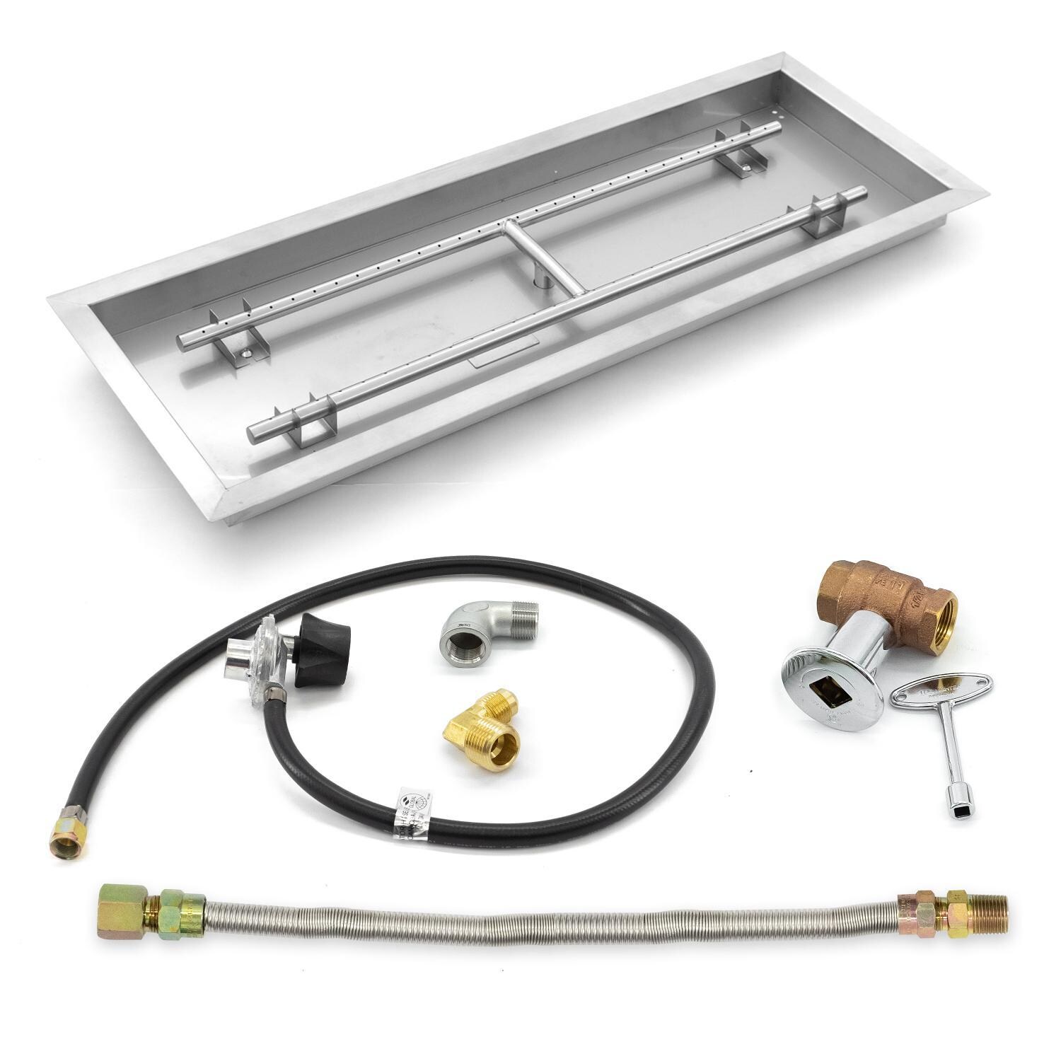 BBQGuys Signature Series 36-Inch Rectangular Drop-In Pan W/ 31-Inch Propane H-Burner & Connection Kit image