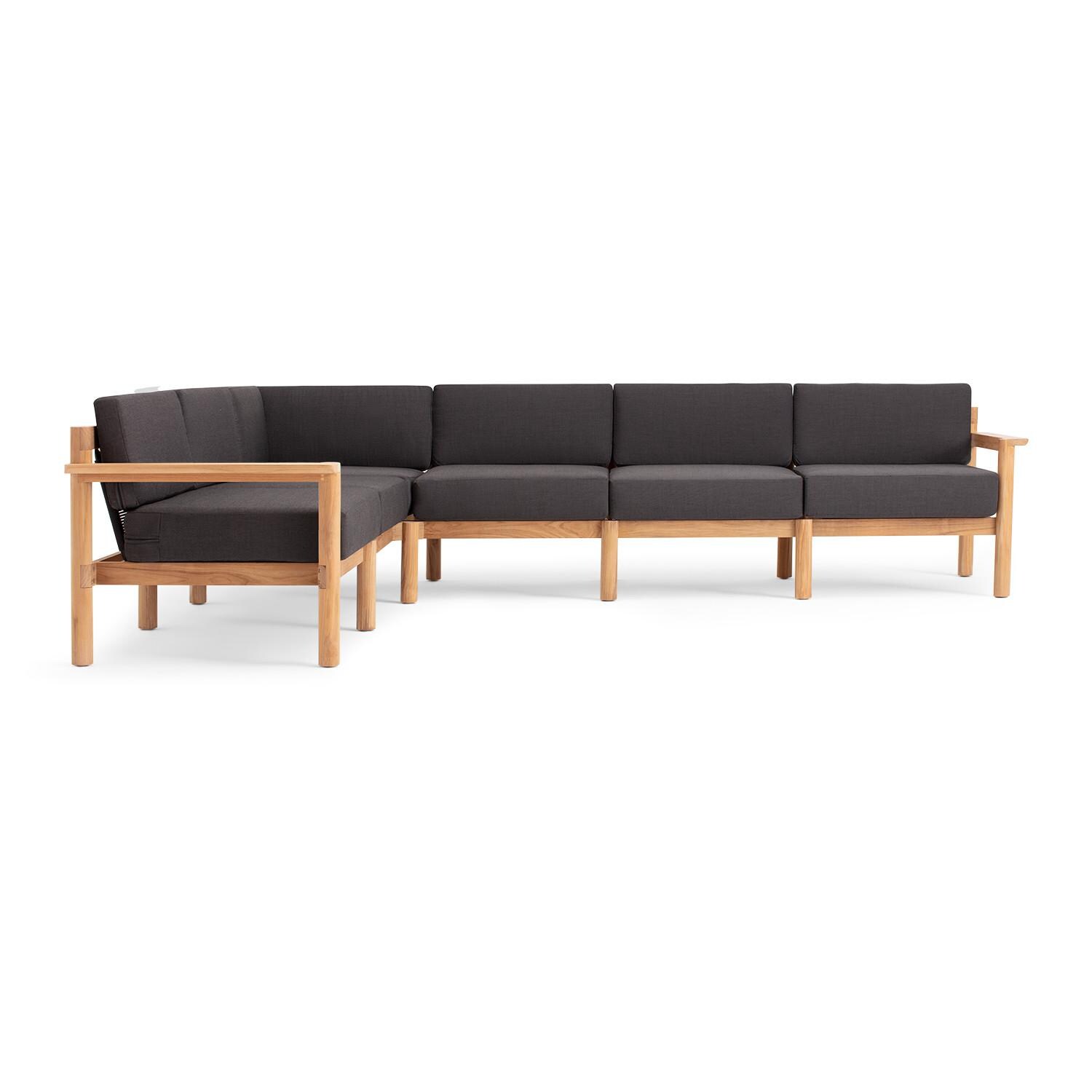 Neighbor HVN-SECT6-CO-2 6 Piece Sectional W/ Teak Arms - Front View thumbnail