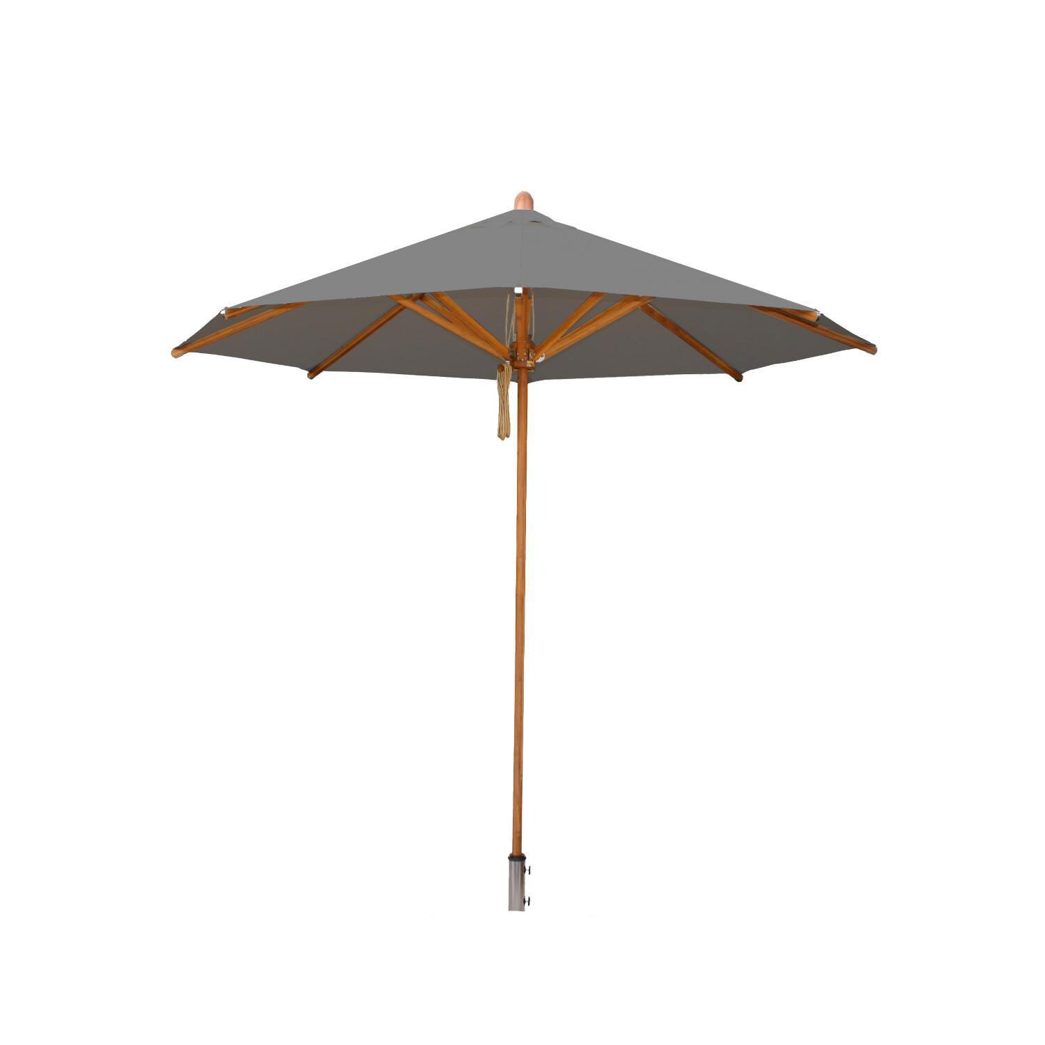 Bambrella Levante 8 1/2 Ft. Round Market Umbrella With Grey Canopy (Umbrella Base Not Included) thumbnail