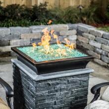 Lakeview Outdoor Designs Lavelle 18-Inch Square Low-Rise Natural Gas Column Fire Bowl - Oil Rubbed Bronze image