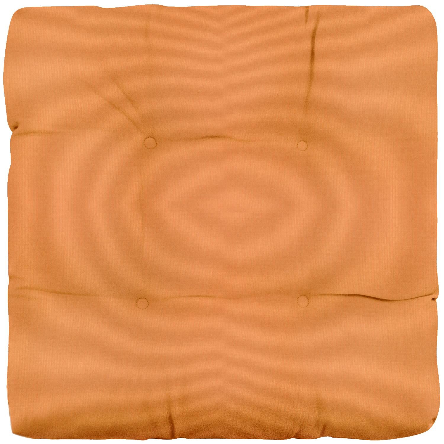 Sunbrella Canvas Tangerine Medium Outdoor Replacement Seat Cushion By UltimatePatio.com - Top View thumbnail