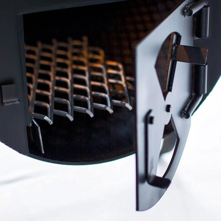 Texas Original Pits SGFB-16484020-SL 16x48x40x22 Pearsal Vertical Offset Smoker - Open Firebox Hatch thumbnail