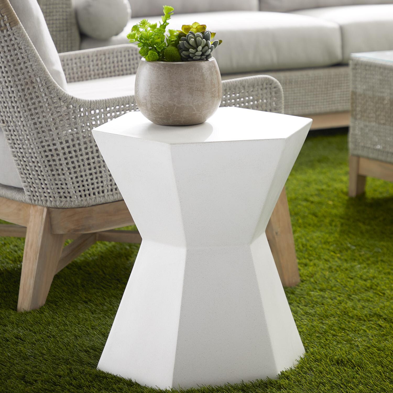 Lakeview Bento Ivory Concrete Accent Table - Lifestyle thumbnail