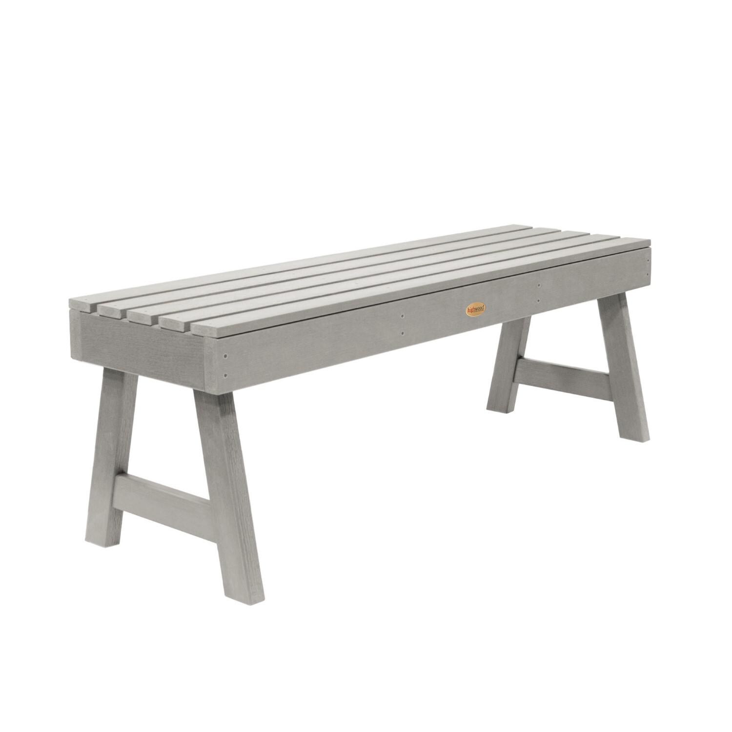 Lakeview Elm Pointe 4-Foot Garden Bench - Harbor Gray - On White thumbnail