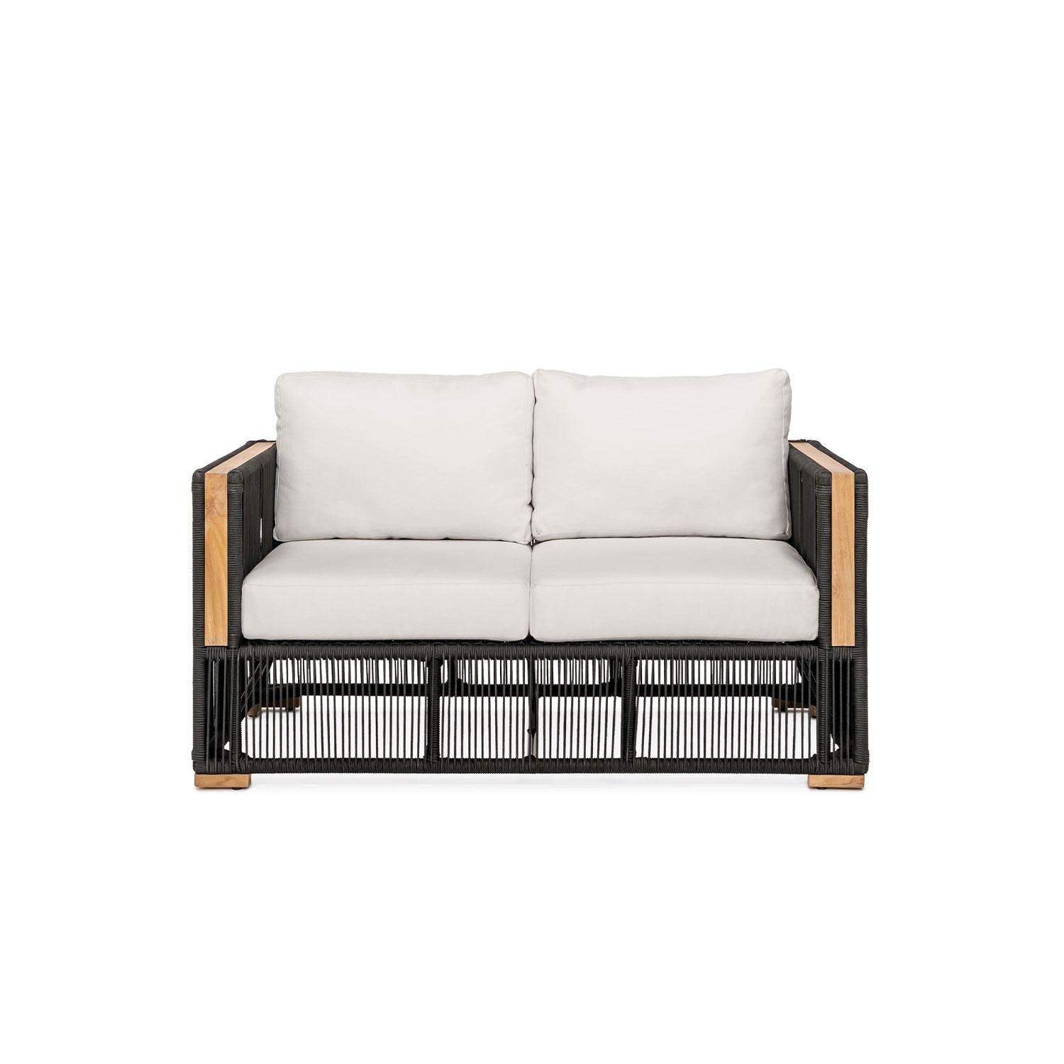 Pelican View 2 Person Woven Rope Loveseat in Silver by Lakeview Outdoor Designs - White Background thumbnail