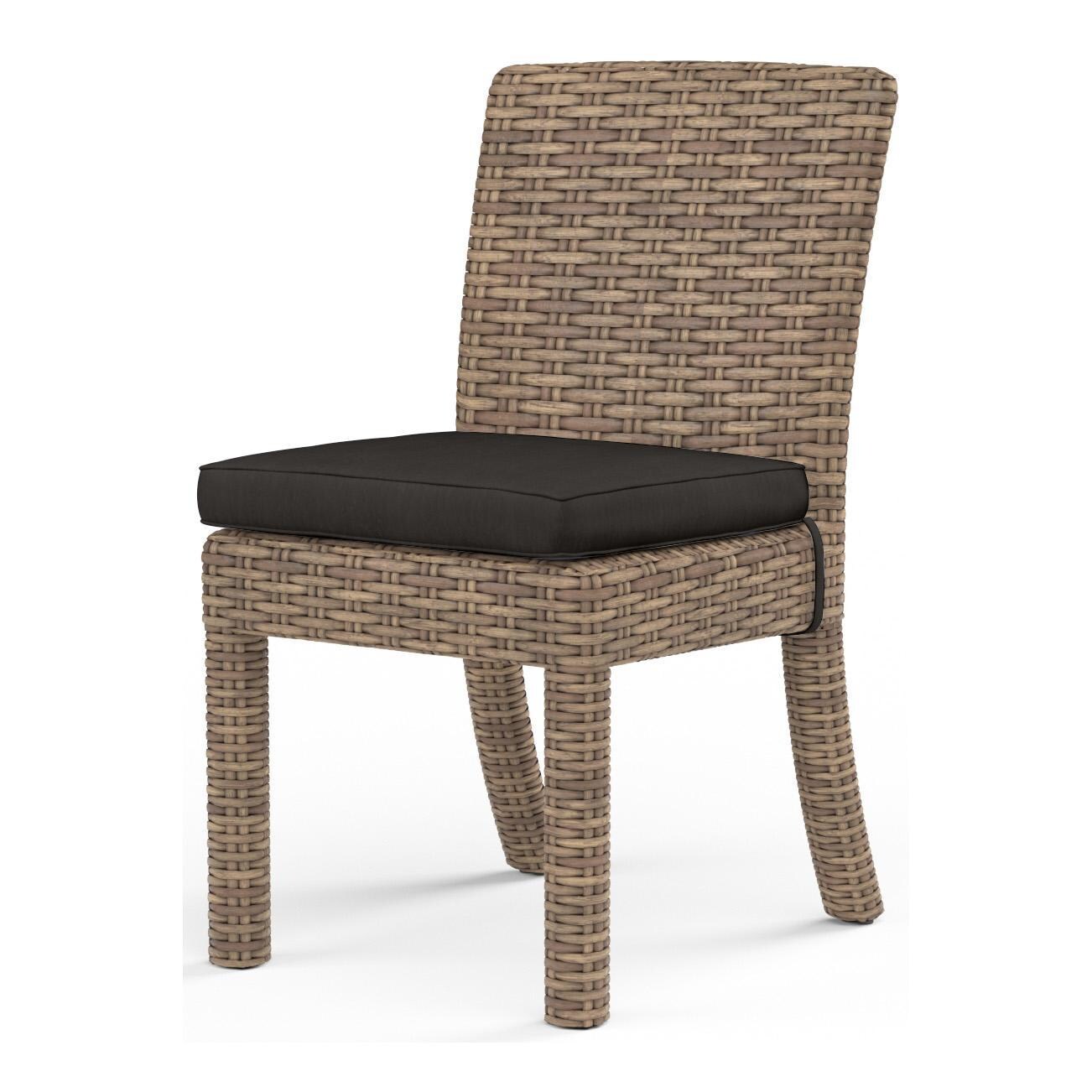 Havana Wicker Dining Side Chair in Tobacco/Spectrum Carbon by Sunset West