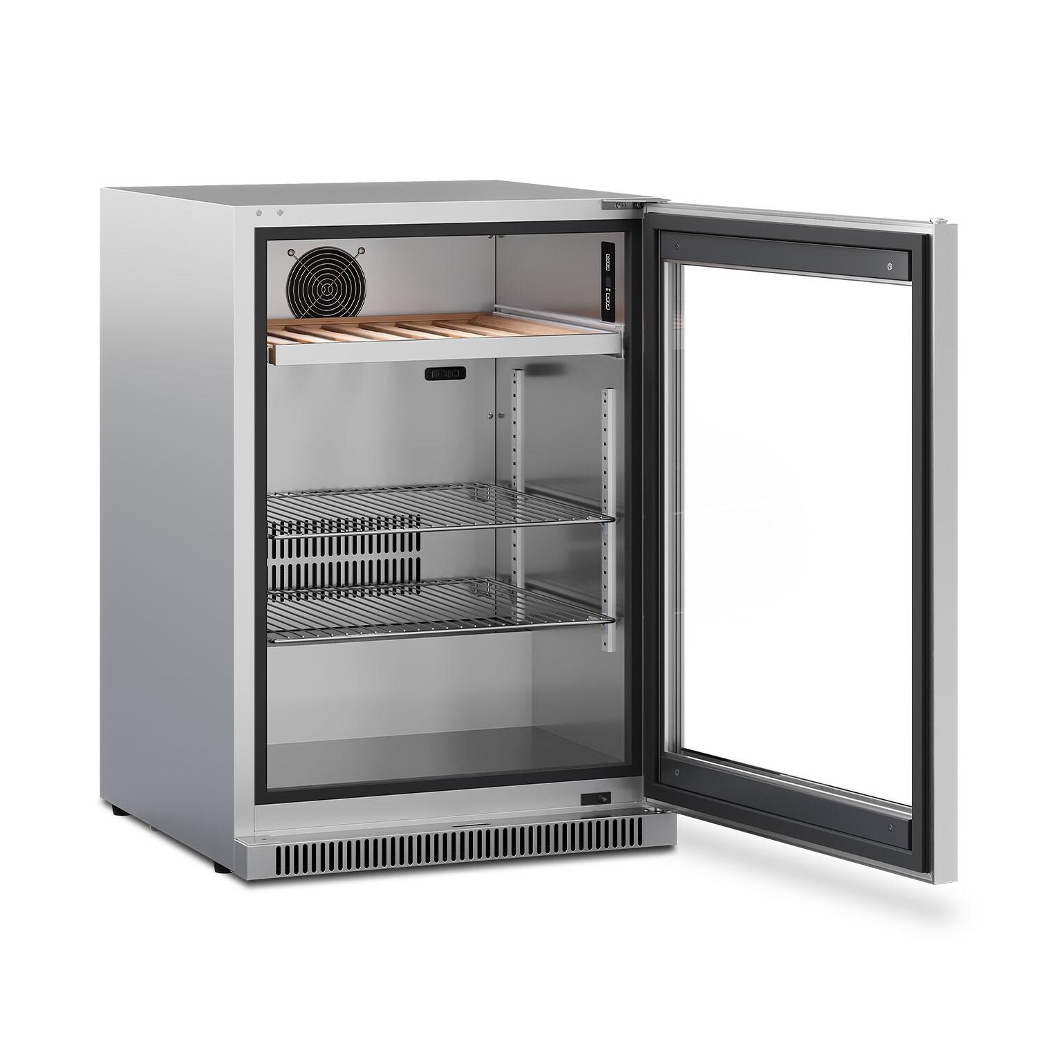 Dometic E-Series 24-Inch Reversible Hinge Beverage Center W/ Lock - Opened