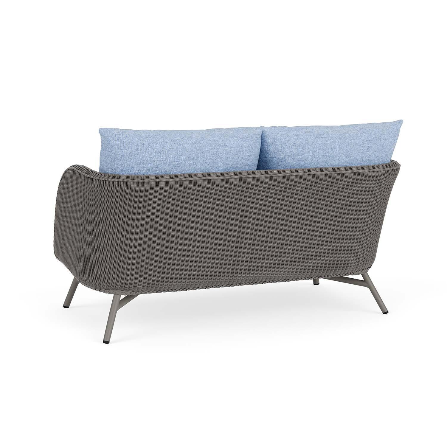 Lloyd Flanders Essence Loveseat W/Demo Skyway Fabric - Pewter Finish - Back Left thumbnail