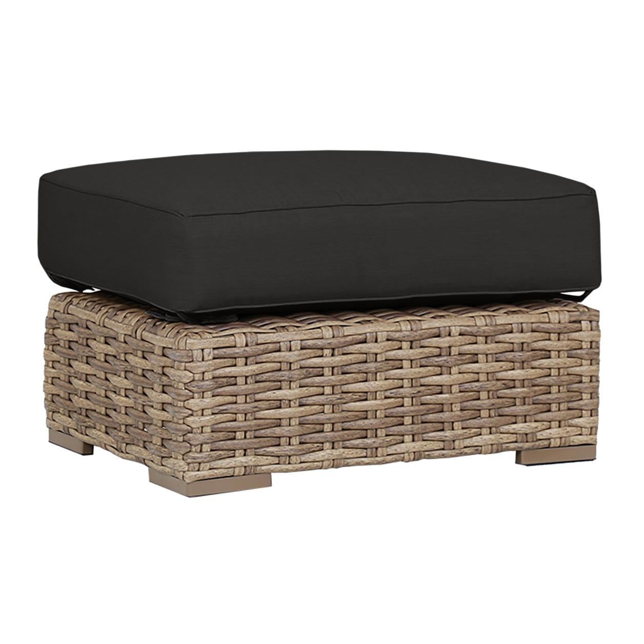 Havana Wicker Ottoman in Tobacco/Spectrum Carbon by Sunset West