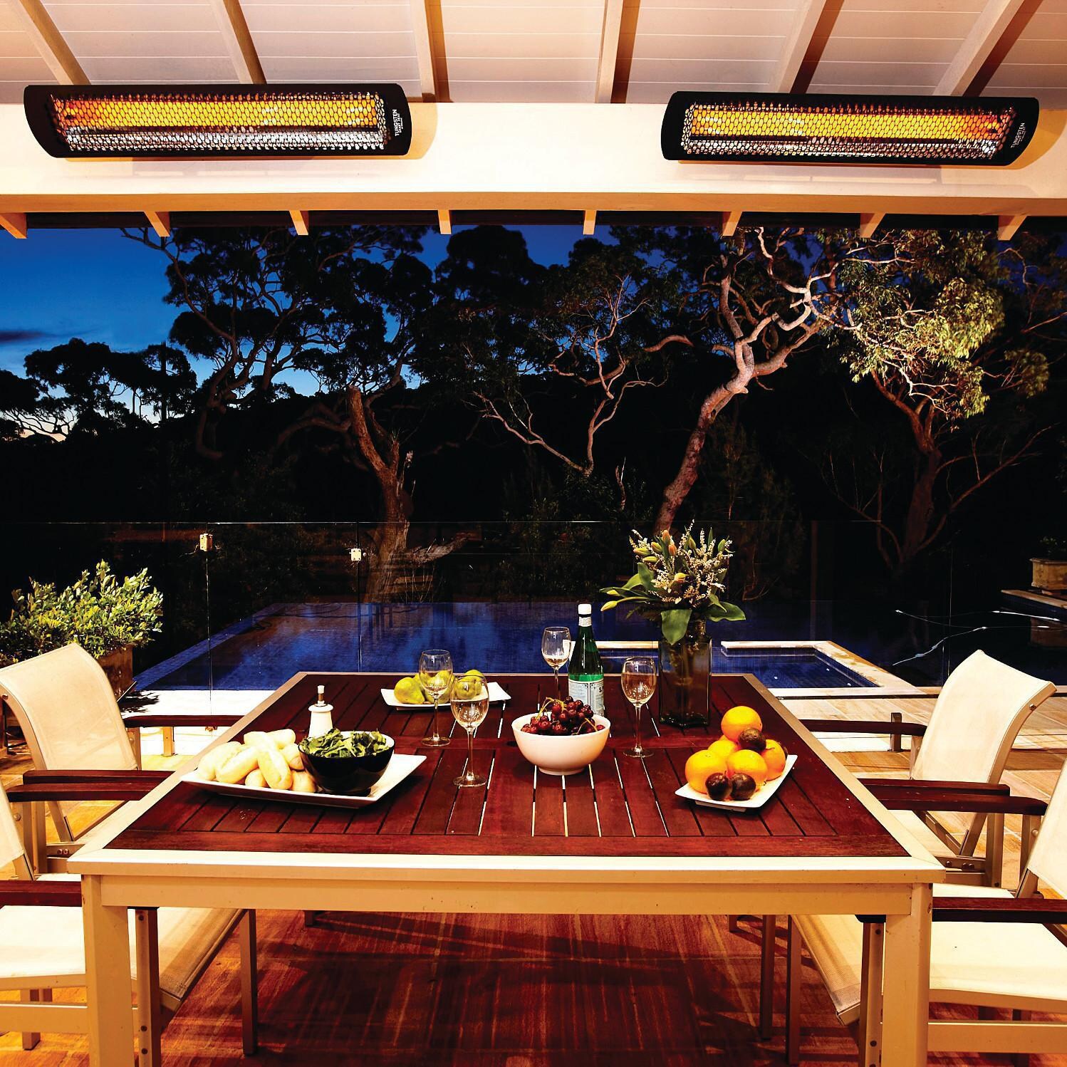 Bromic Heating BH0420043 Tungsten Smart-Heat 56-Inch 6000W Dual Element 277V Electric Infrared Patio Heater - Black - Residential Dining