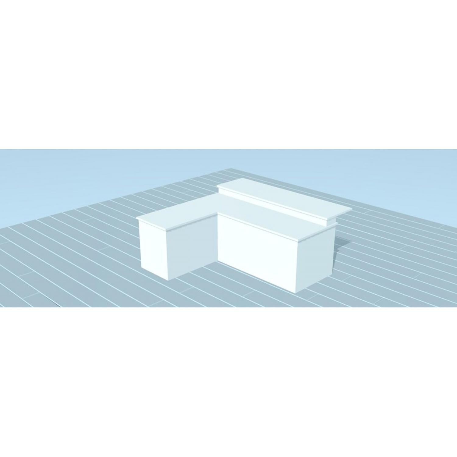 Pro-Fit PRODIY8B6L DIY PRO 8' x 6' Unfinished Island w/8' Bar - Rendered Image - White Background thumbnail