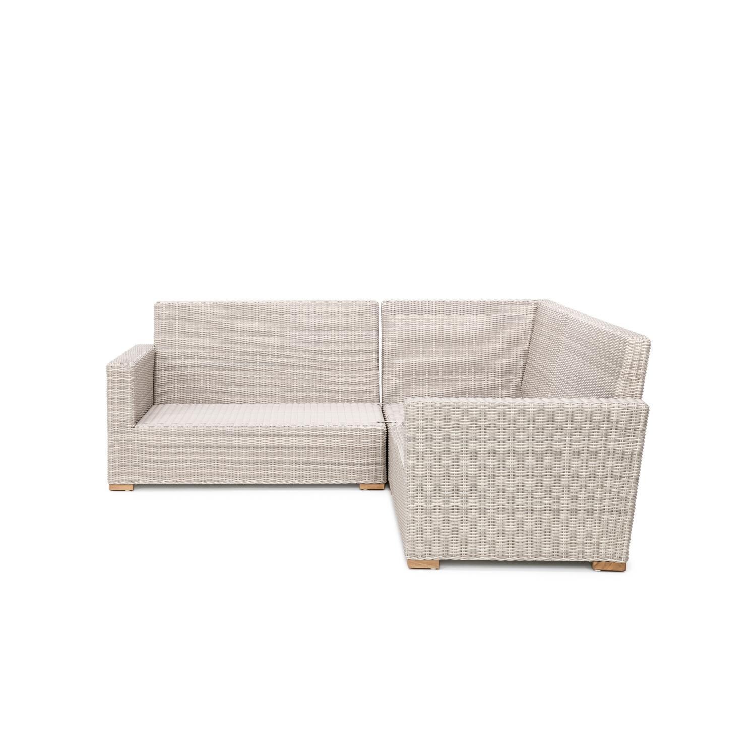 Teak + Table Oyster Bay 7 X 7 Ft Sectional in Natural - Frame Front - White Background thumbnail