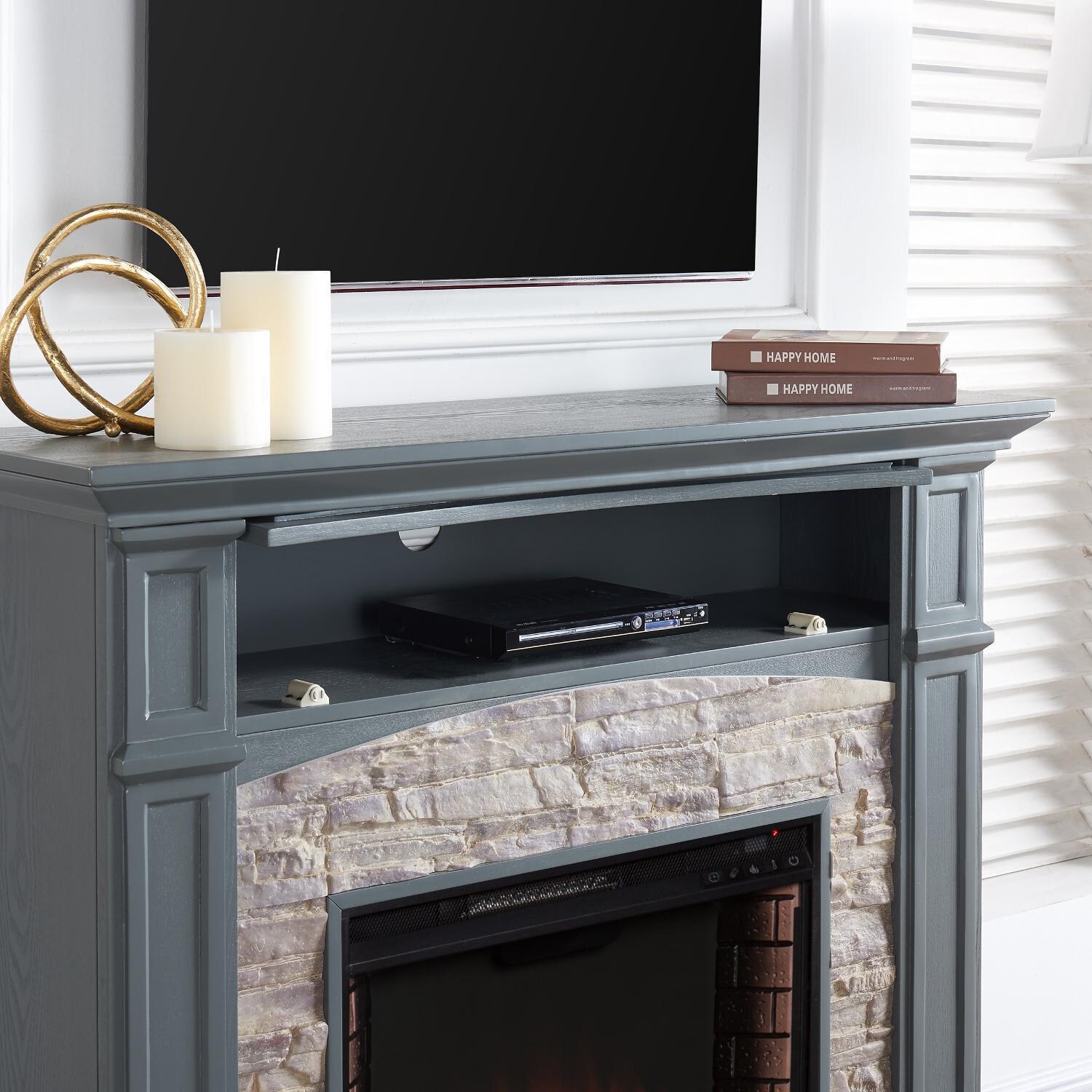 Southern Enterprises Seneca 45Inch Electric Fireplace Mantel Package