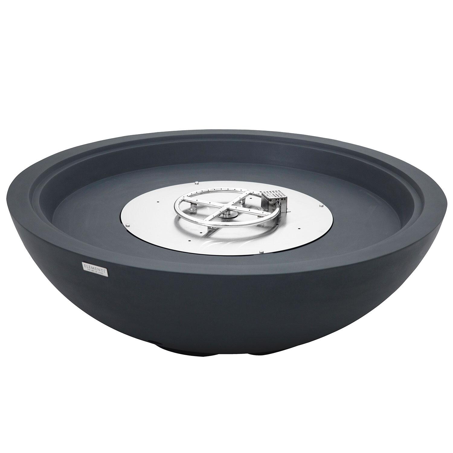Elementi OFG420DG-LP Rose Bowl 48-in Liquid Propane Concrete Fire Pit in Dark Grey - Empty - White Background thumbnail