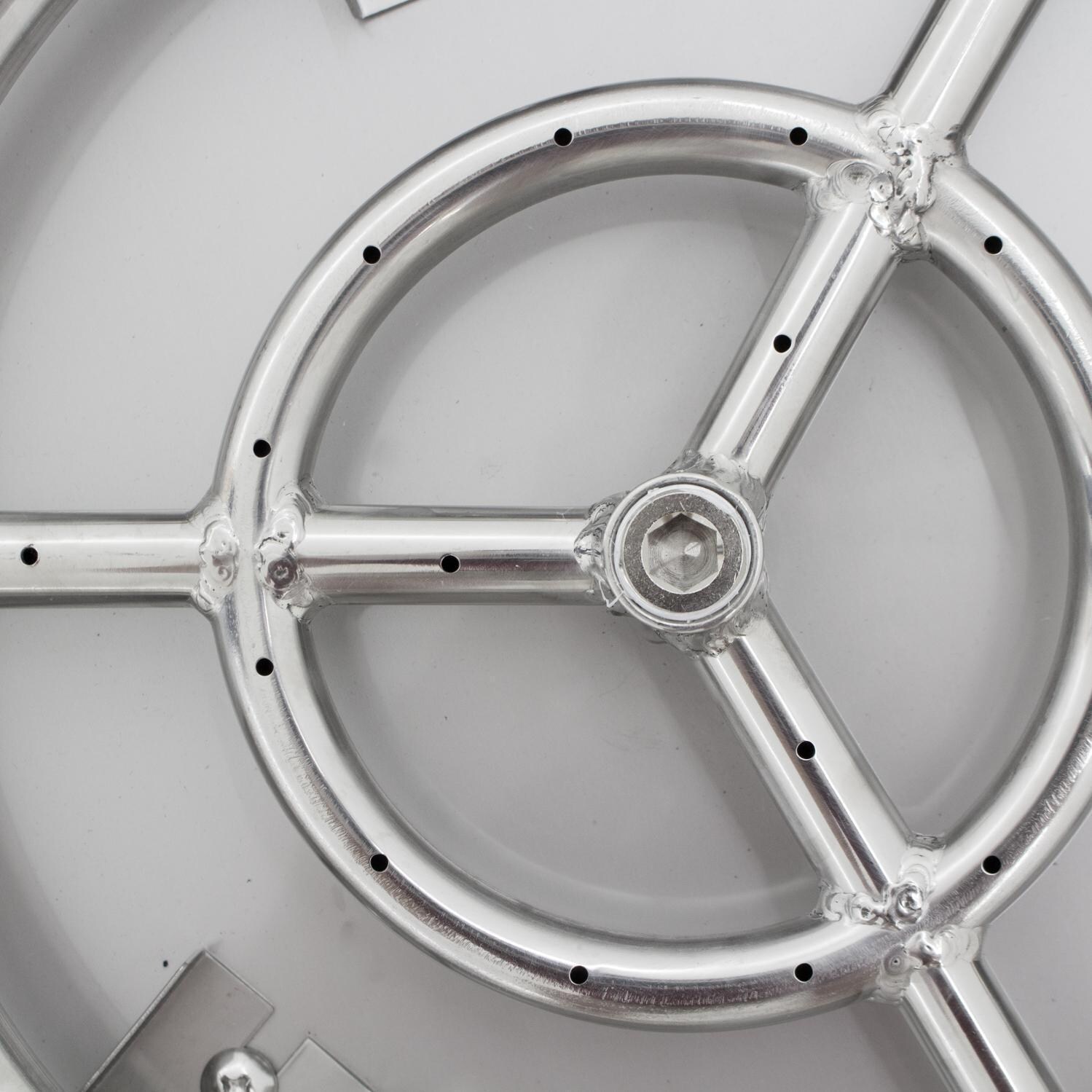 BBQGuys Signature Series Westfalen 24-Inch Square Low-Rise Propane Fire Bowl - Stainless Steel - Burner Detail thumbnail