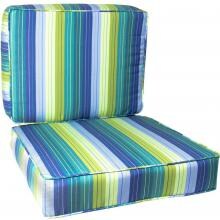 Sunbrella Seville Seaside Medium Outdoor Replacement Club Chair Cushion Set W/ Piping By BBQGuys