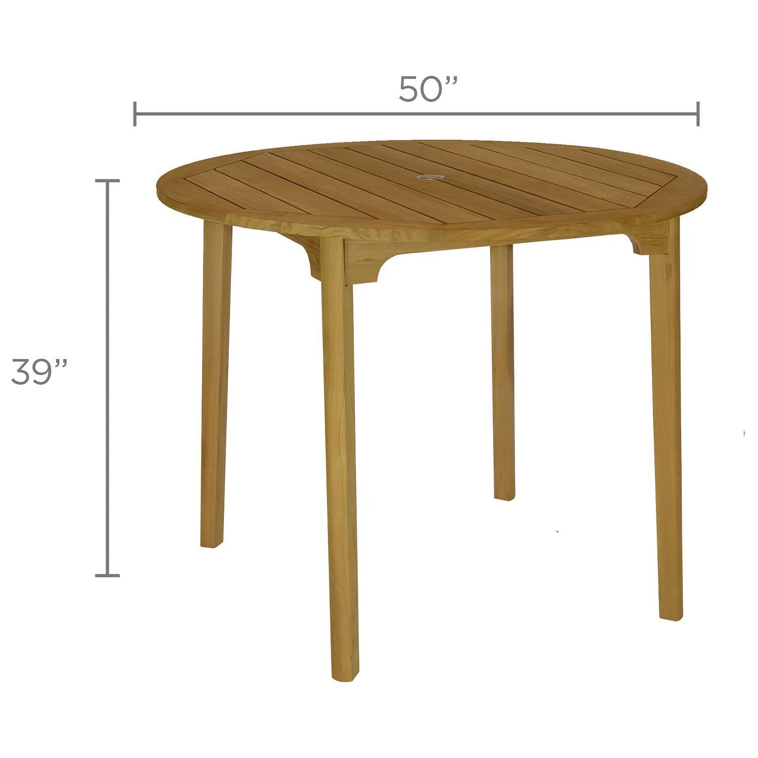 Admiral 50 Inch Round Bar Table by Royal Teak Collection - Dimensions - Diagram thumbnail