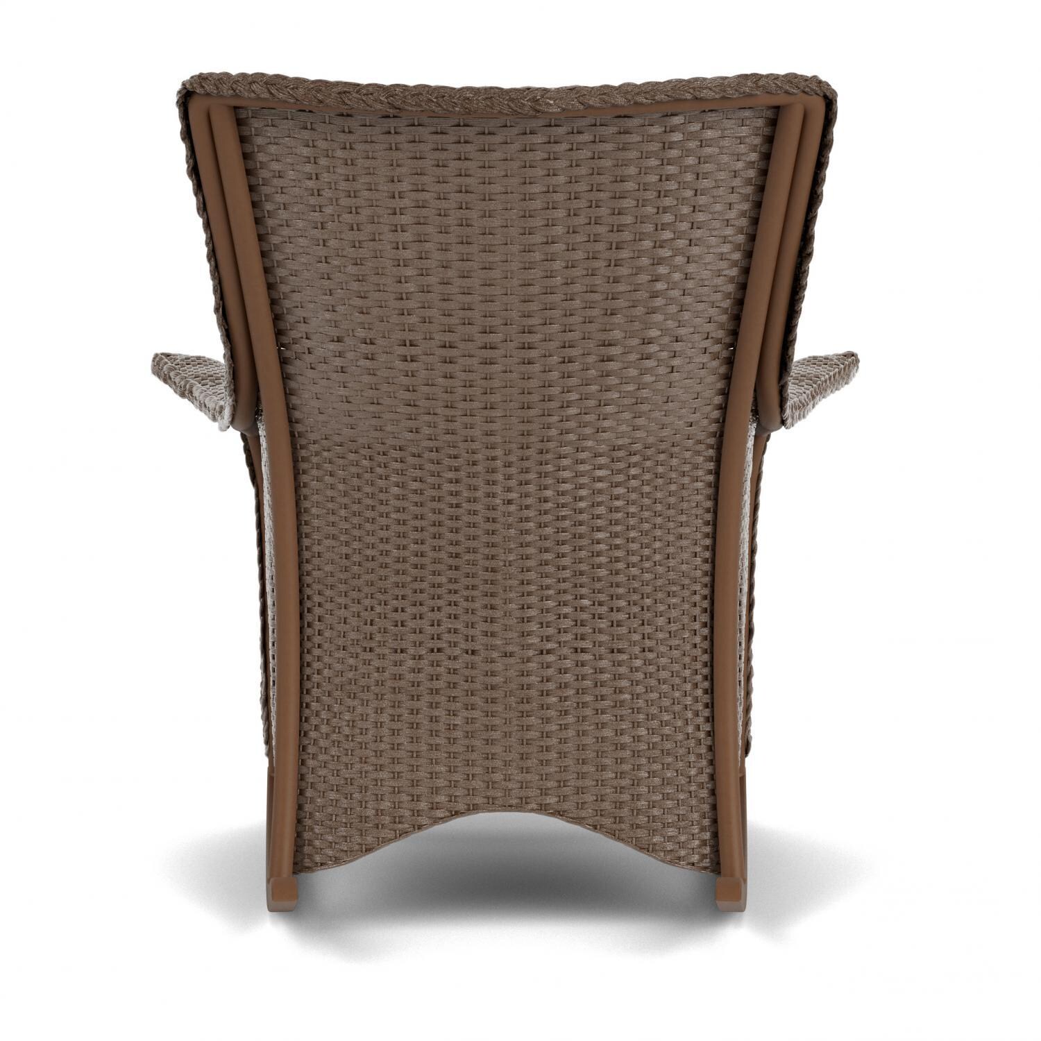 Lloyd Flanders Mandalay Porch Rocker in Bark Finish with Demo Skyway Fabric - Back thumbnail