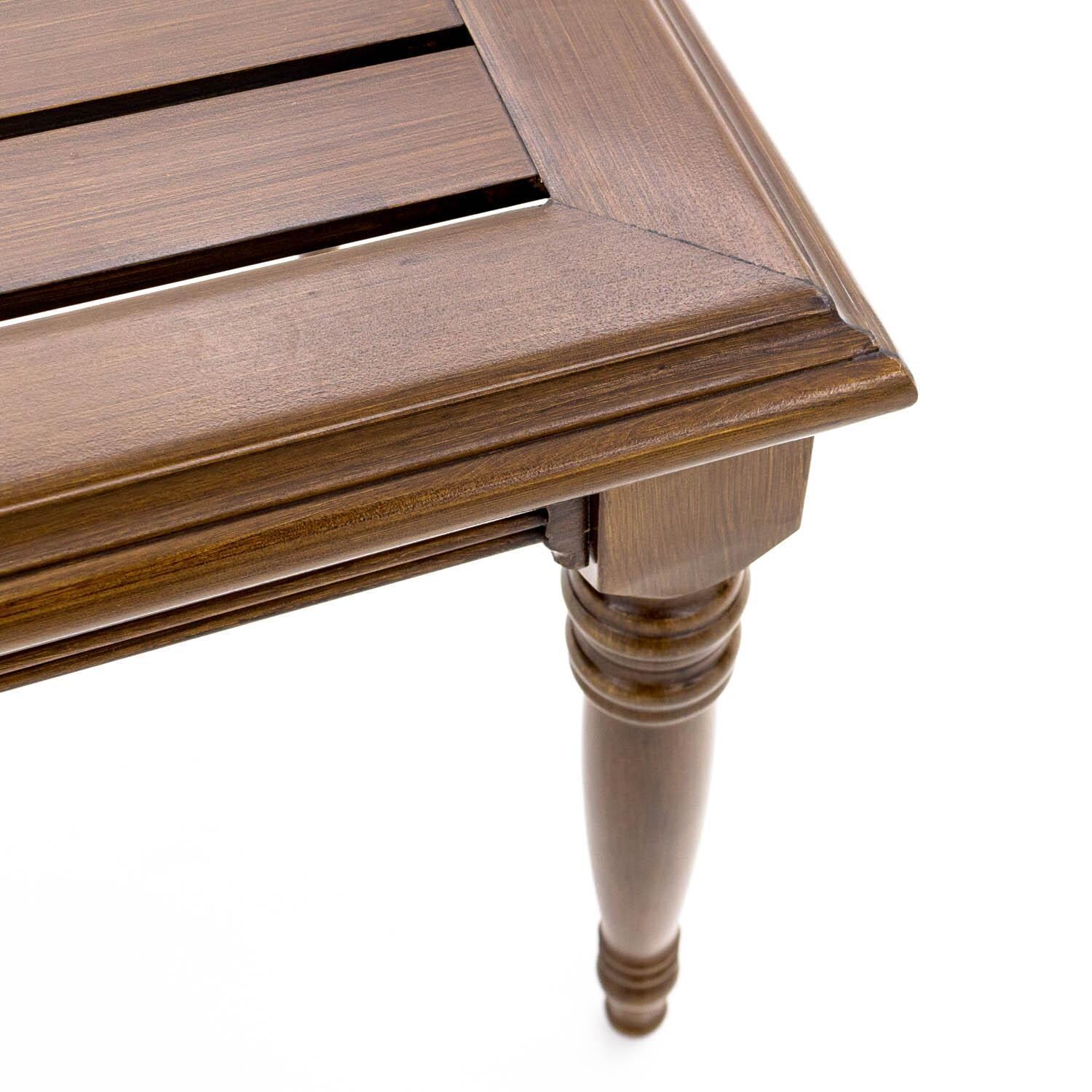 Arabella Aluminum 76 X 42 Inch Rectangular Patio Dining Table W/ Slat Top - Corner Detail thumbnail