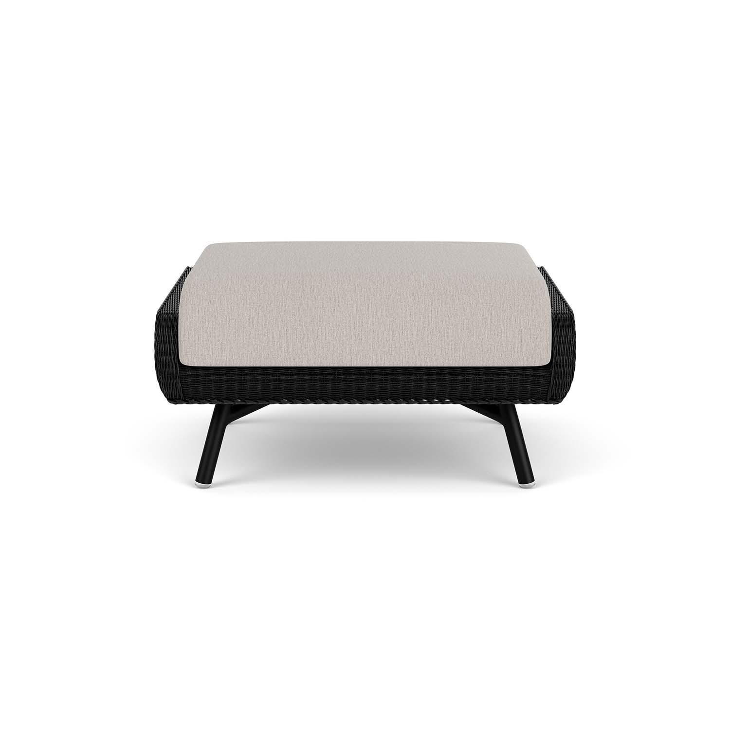 Essence Lloyd Loom Ottoman in Ebony/Remy Cloud by Lloyd Flanders