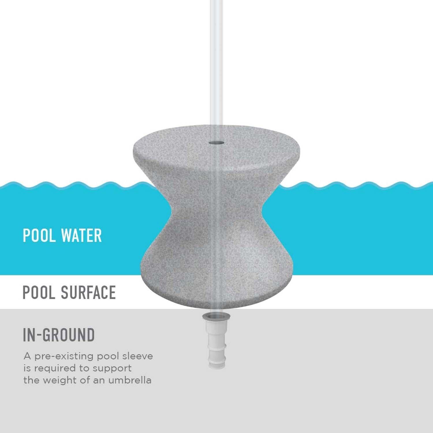 Ledge Lounger Signature Side Table W/Umbrella Hole - Granite Grey - Detail thumbnail