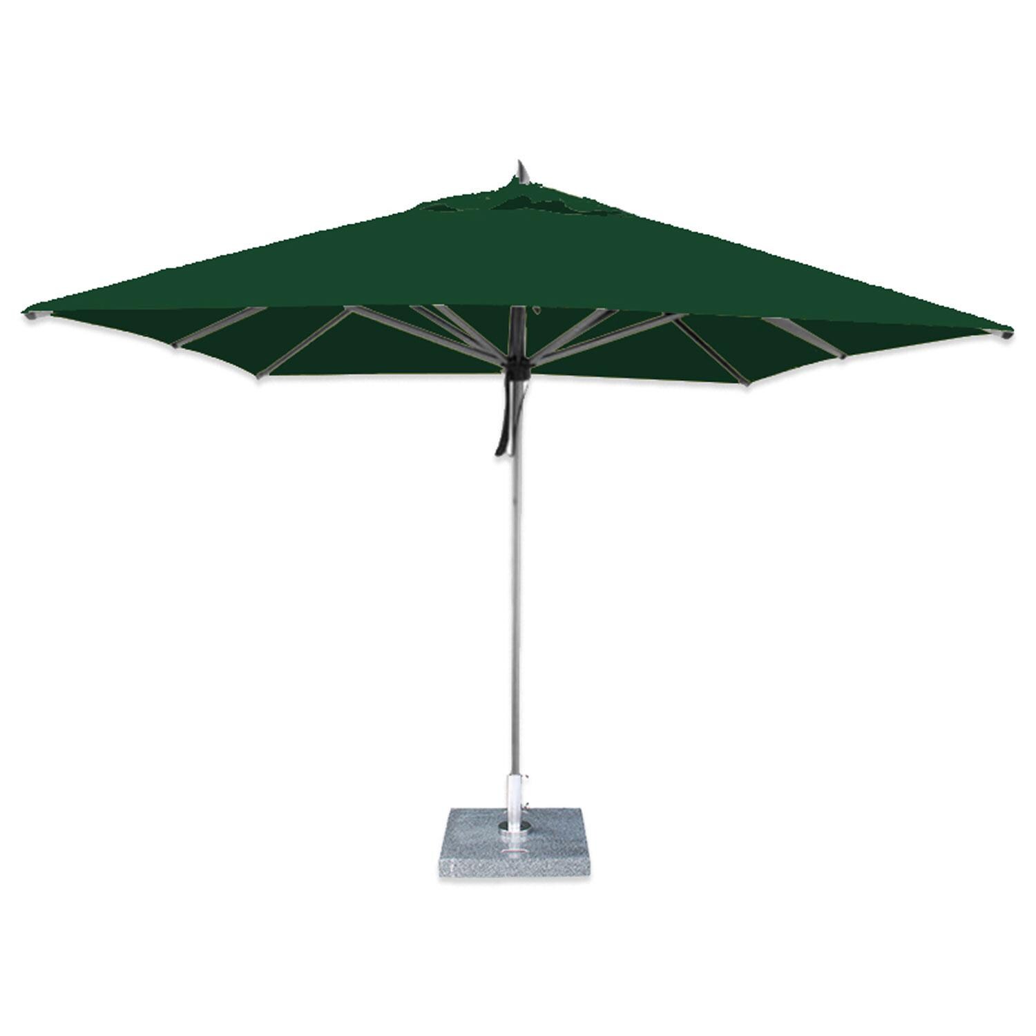 Bambrella Hurricane 10 Ft Square Market Umbrella - Forest Green Canopy