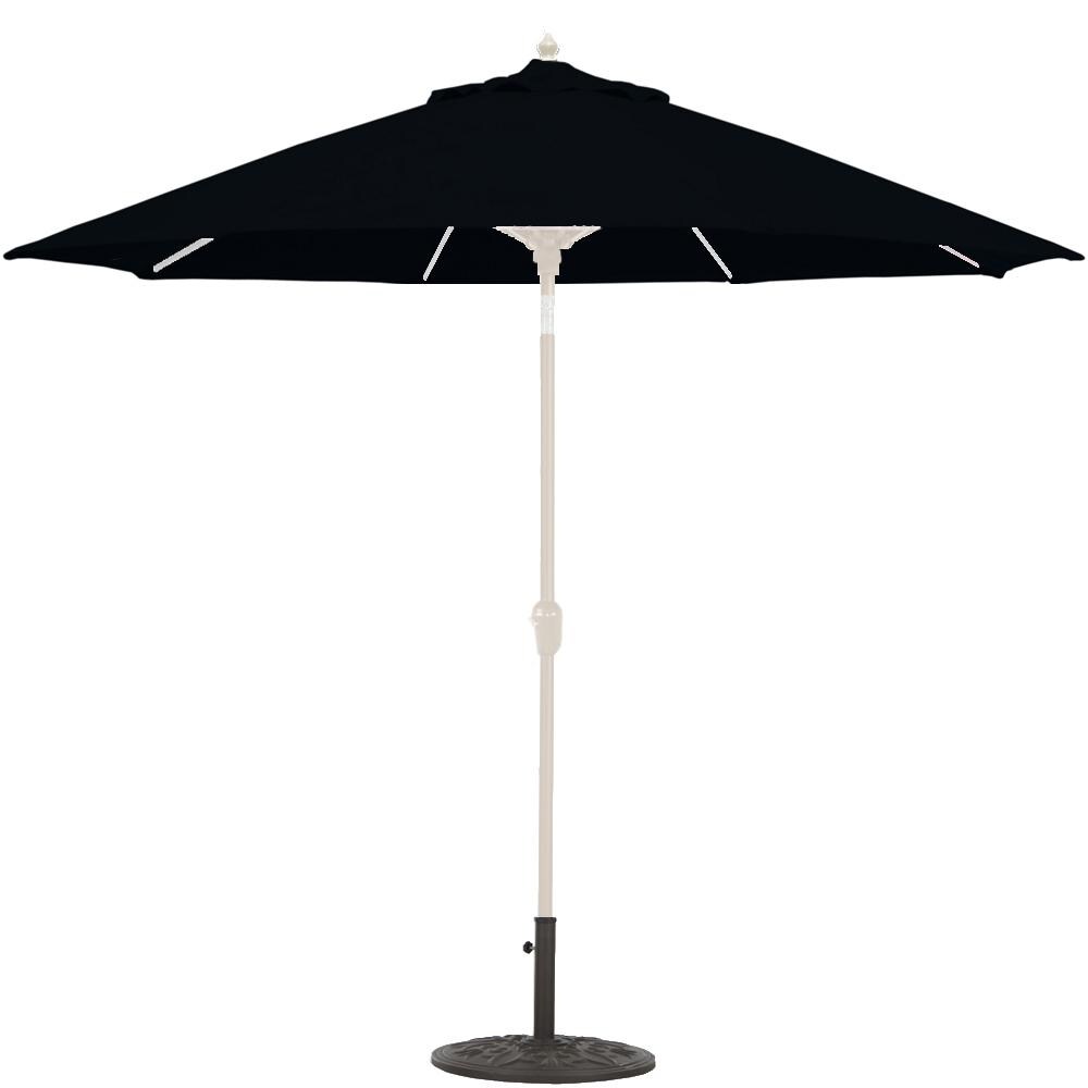 Galtech 9 Ft. Octagonal Bar Height Aluminum Patio Umbrella W/ Crank Lift & Auto Tilt - White Frame W/ Black Sunbrella Fabric (Umbrella Base Not Included) thumbnail