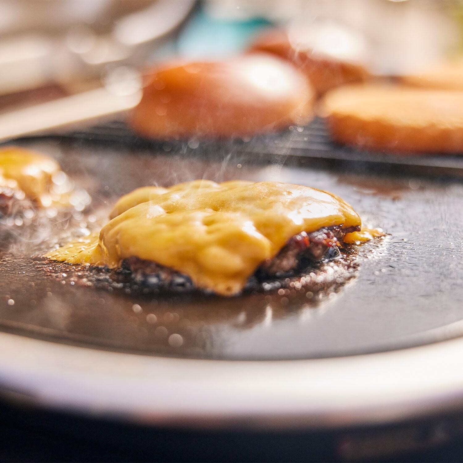 Weber 6612 Cast Iron Griddle - Food - Close Up - Lifestyle thumbnail