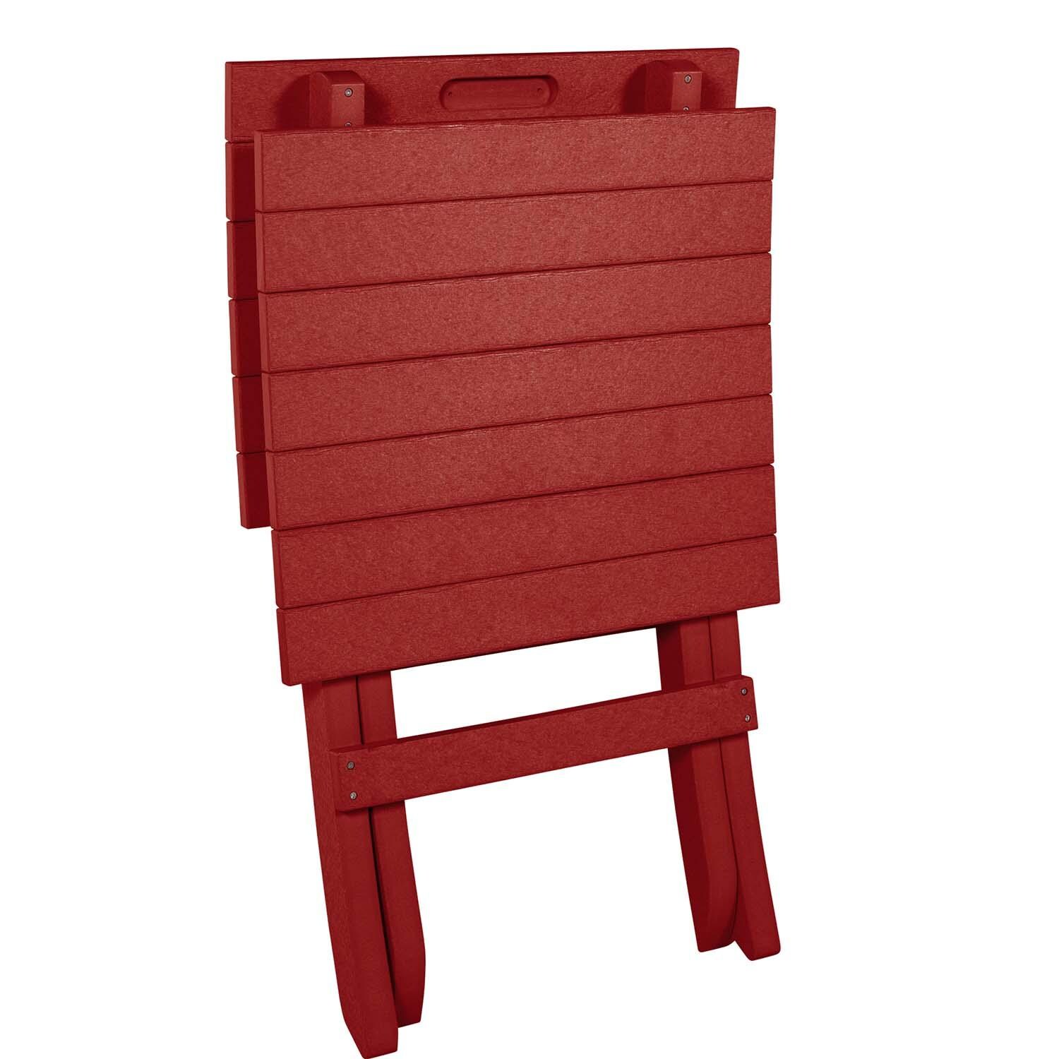 Hazel Cove Recycled Plastic Folding & Stacking Dining Side Chair in Boathouse Red by Lakeview Outdoor Designs - Folded - White Background thumbnail